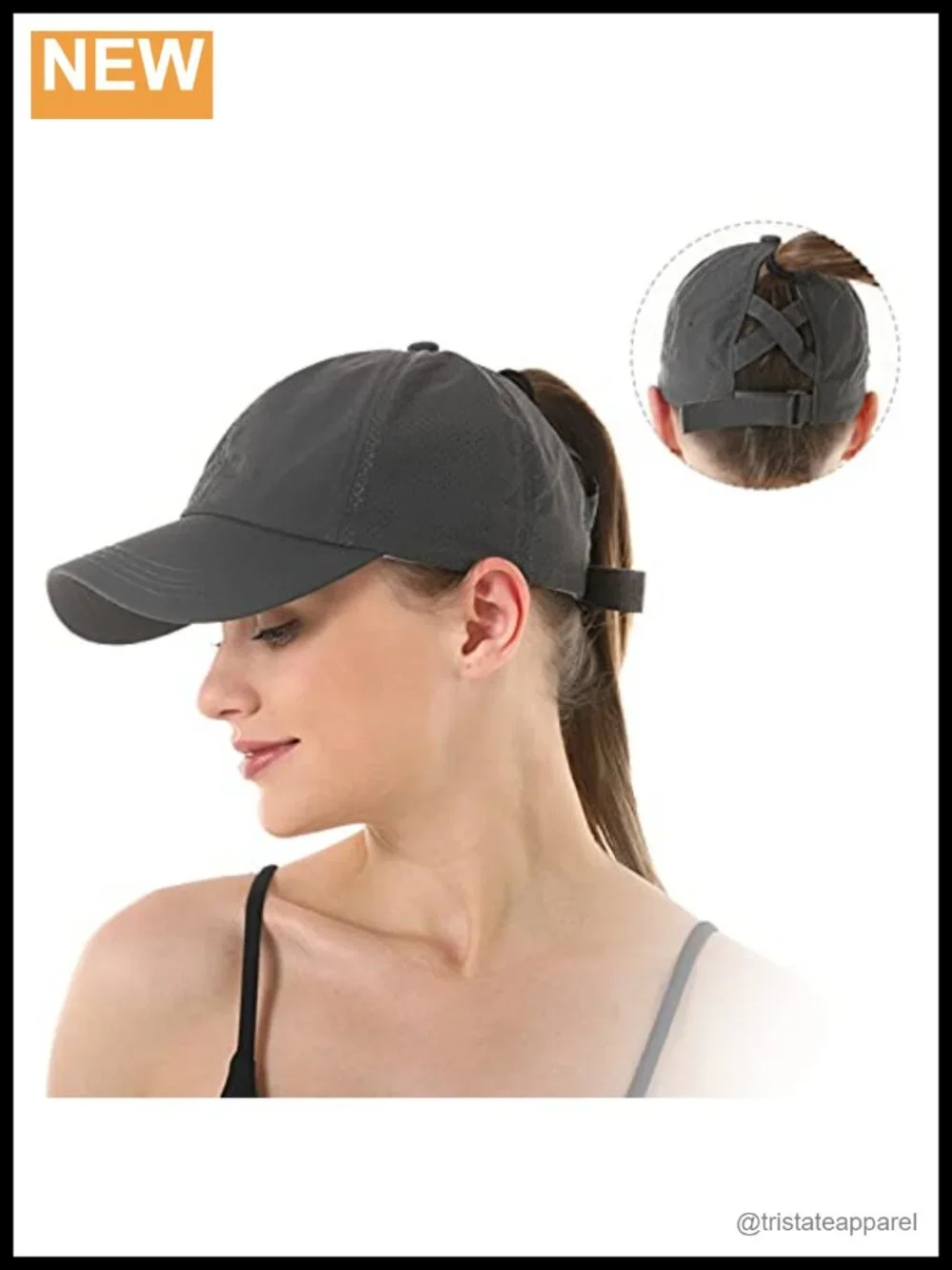 Women's Criss Cross Ponytail Baseball Cap Quick Drying Mesh Trucker Hat for